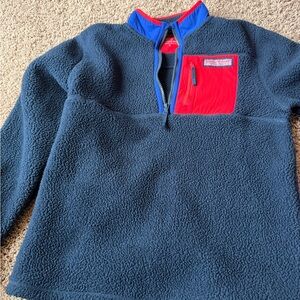 Vineyard Vines Fleece Pullover - Blue and Red